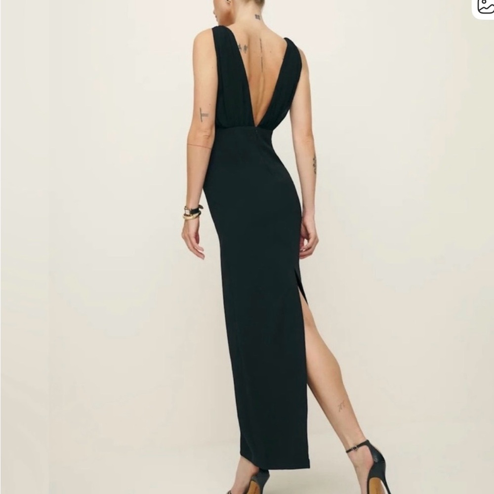 Reformation Black Plunge Dress - Picture 5 of 6